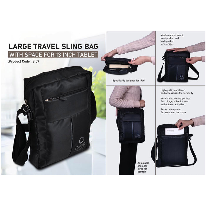 Power Plus - Large Travel Sling Bag With Space For 13 Inch Tablet S 57