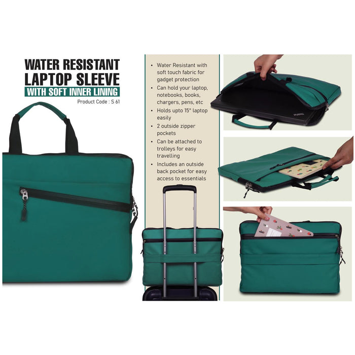 Power Plus - Water Resistant Laptop Sleeve With Soft Inner Lining S 61