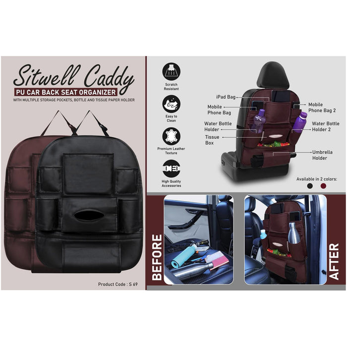Power Plus - Sitwell Caddy PU Car Back Seat Organizer S 69
