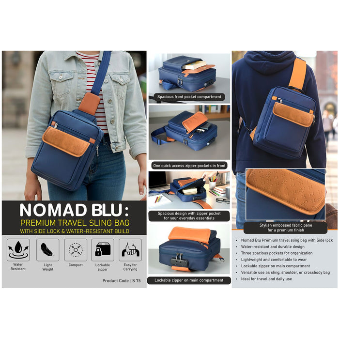 Power Plus - Nomad BLU: Premium Travel Sling Bag S 75