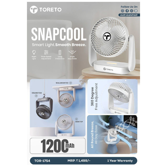 Toreto Snap Cool Portable Fan