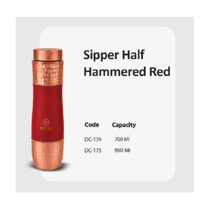 Sipper Half Hammered Red     DC- 175