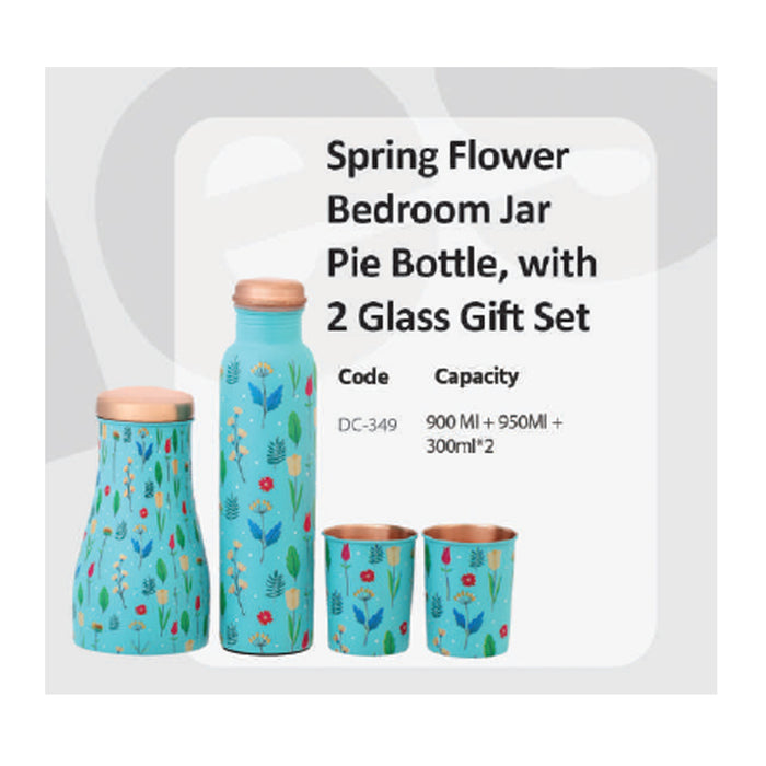 Spring  Flower Bedroom Jar Pie Bottle With 2 Glass Gift Set  DC-349