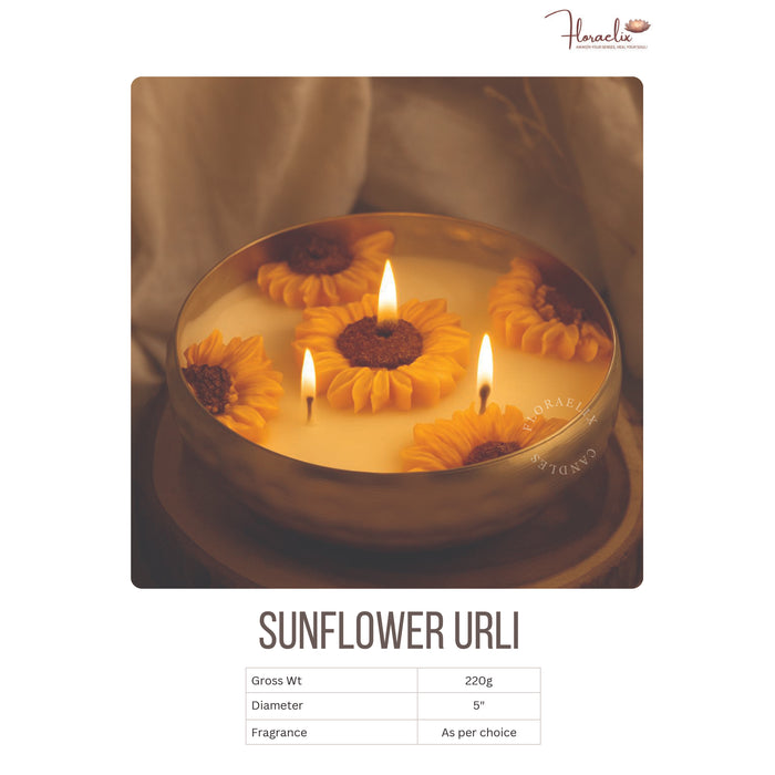Floraelix - Sunflower Urli Candle   JSFC078