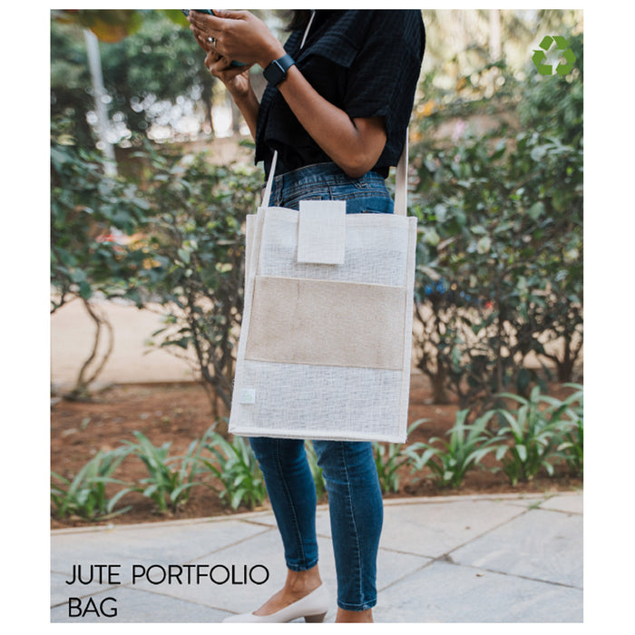 Oblique- Teak Jute Sling Bag