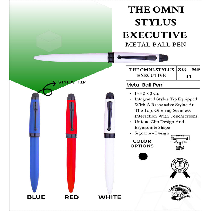 The Omni Stylus Executive Metal Ball Pen XG - MP11