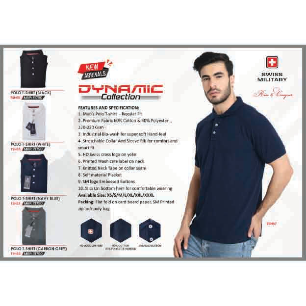 SWISS MILITARY - DYNAMIC COLLECTION- POLO-T-SHIRT - TSH-65,66,67,68