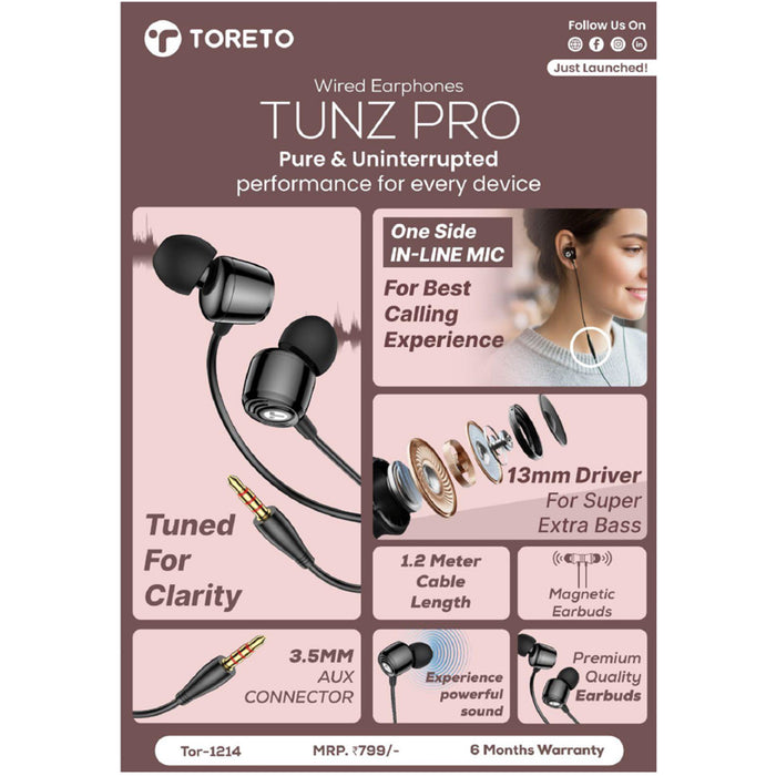 Toreto Tunz Pro Ear Buds
