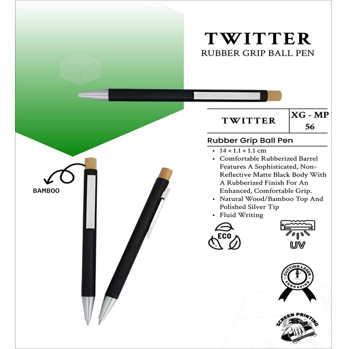 Twitter Rubber Grip Ball Pen  XG -MP56
