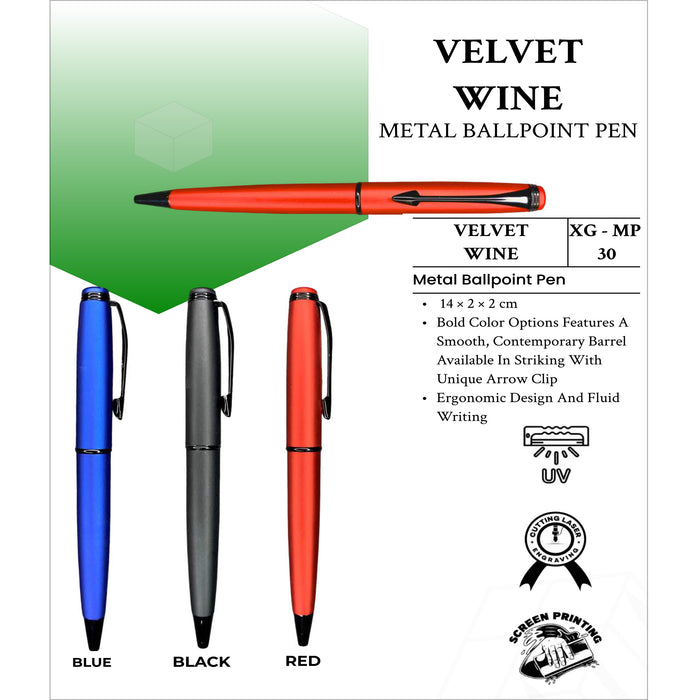 Velvet Wine Metal BallPoint Pen XG - MP30