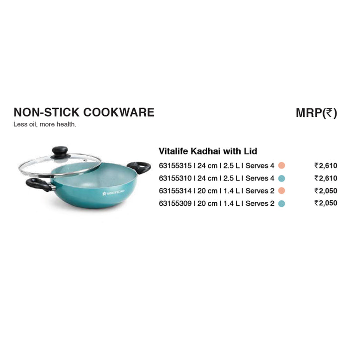 Wonder Chef - Vitalife Kadhai With Lid