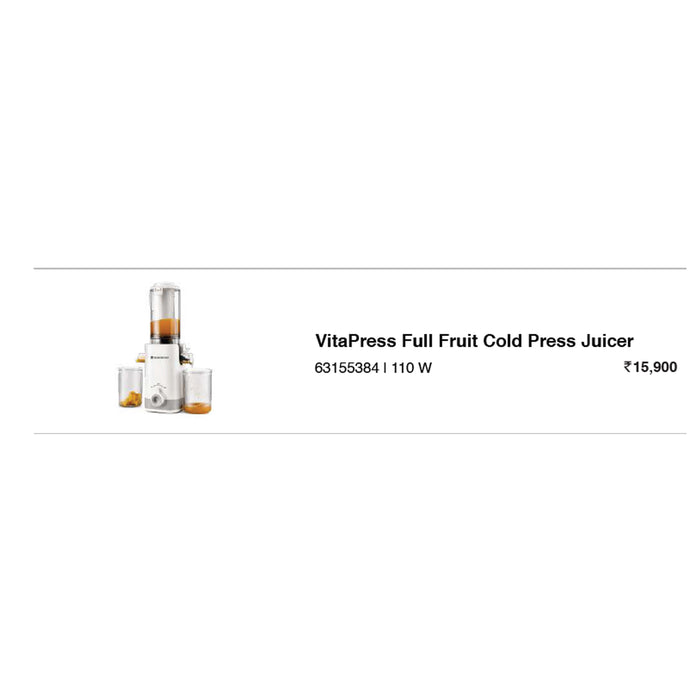 Wonder Chef - Vita Press  Full Fruit Cold Press Juicer