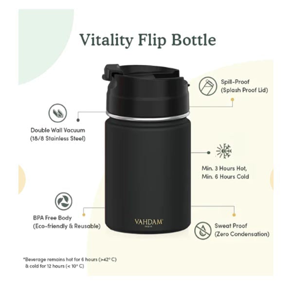 VAHDAM - Vitality Flip Bottle Insulated