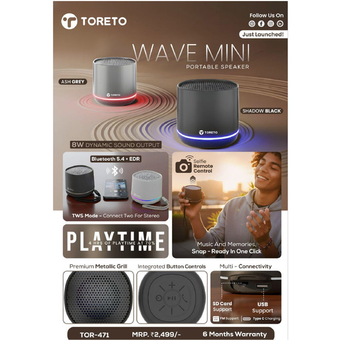 Toreto  Wave mini Bluetooth Speaker