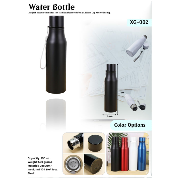 Steel With A Secure Cap And Wrist Strap Water Bottle XG- 002