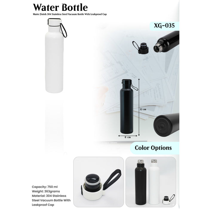 Matte Finish 304 Stainless Steel Vacuum Bottle With Leakproof Cap XG-035
