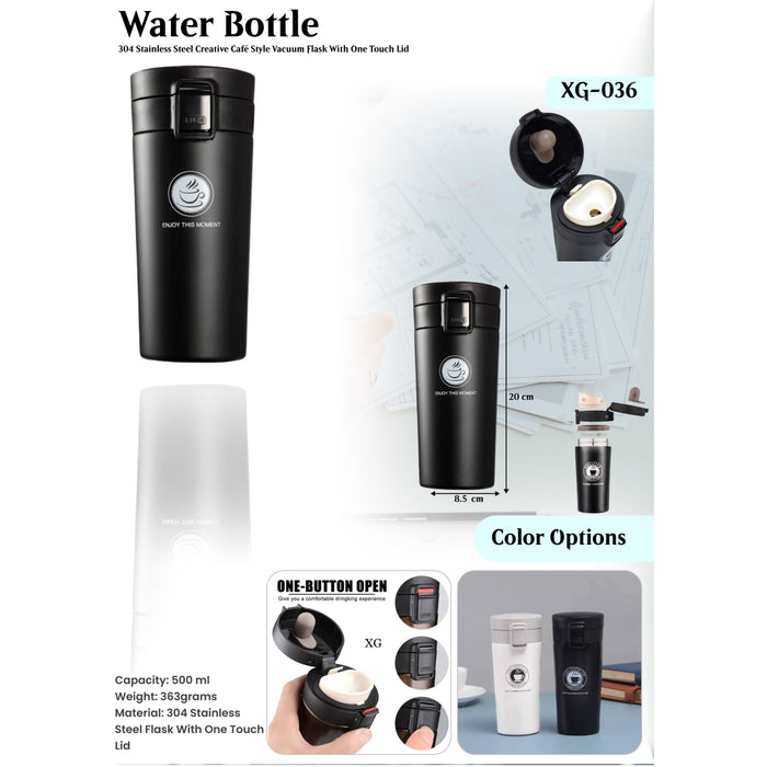 Creative Cafe Style Vacuum Flask With One Touch Lid XG- 036