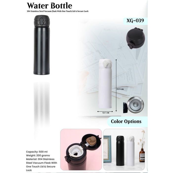 Stainless Steel Vacuum Flask With One touch Lid & Secure Lock XG-039