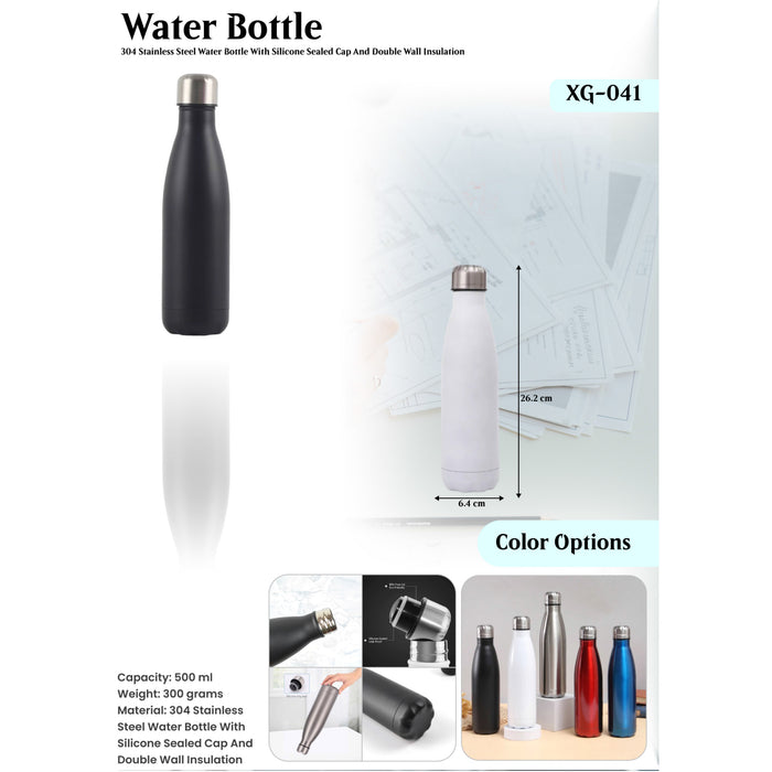304 Stainless Steel Water Bottle With Silicone Sealed Cap And Double Wall Insulated XG-041
