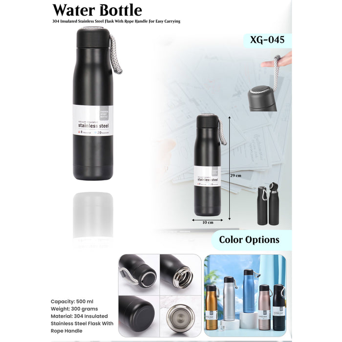 304 Insulated Stainless Steel Flask With Rope Handle For Easy Carrying XG-045