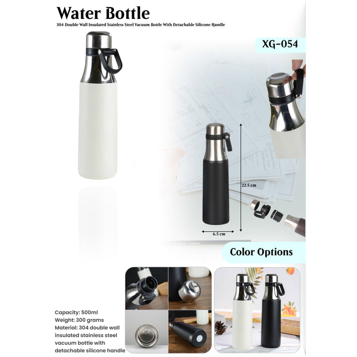 304 Double Wall insulated Stainless Steel Vacuum Bottle With Detachable Silicone Handle XG-054