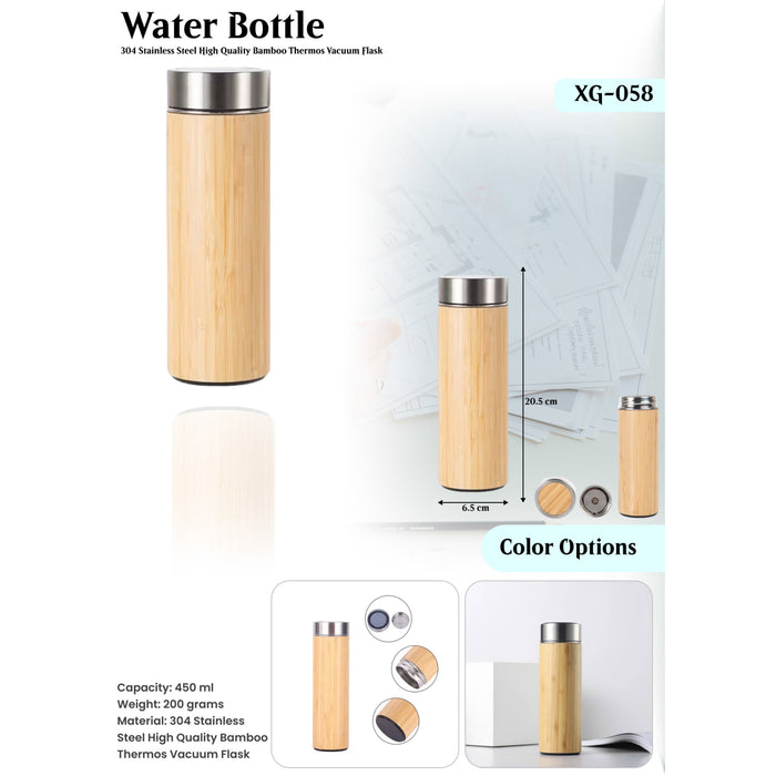 304 Stainless Steel High Quality Bamboo Thermos Vacuum Flask XG-058