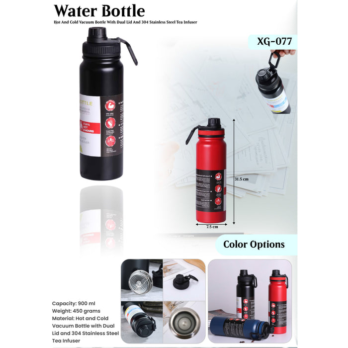 Hot & Cold Vacuum Bottle With Dual Lid And 304 Stainless Steel Tea Infuser XG - 077