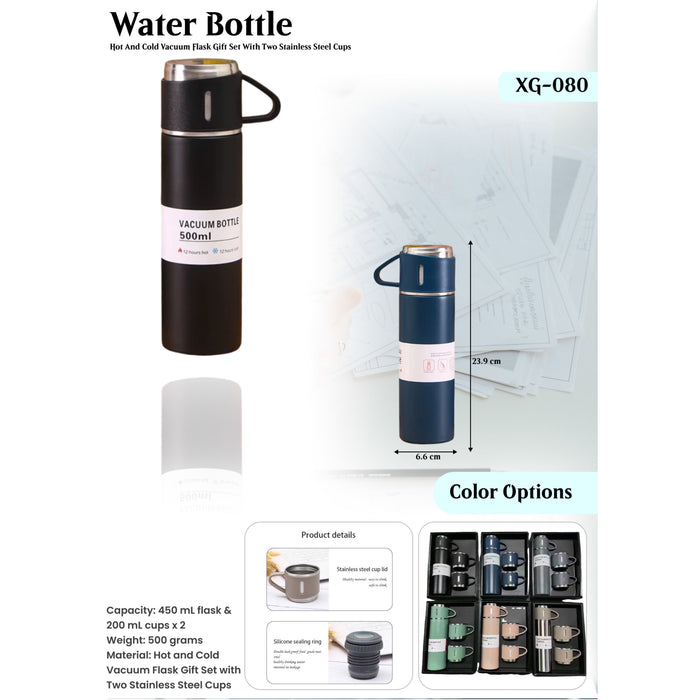 Hot And Cold Vacuum Flask Gift With Two Stainless Steel Cups XG-080