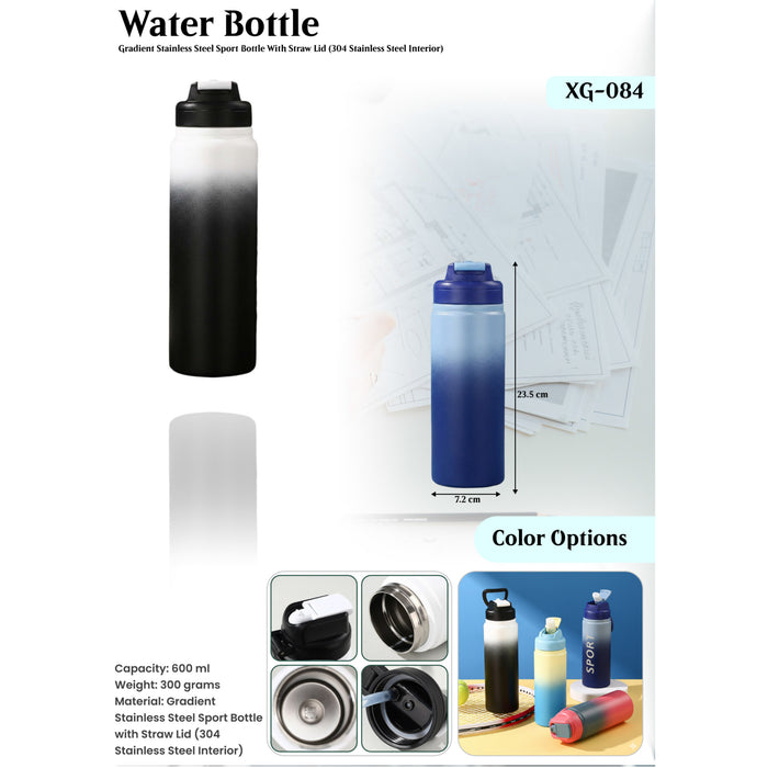 Gradient Stainless Steel Sport Bottle With Straw lid (304 Stainless Steel Interior) XG- 084