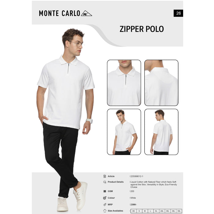 Monte Carlo - Zipper  Polo T-Shirts