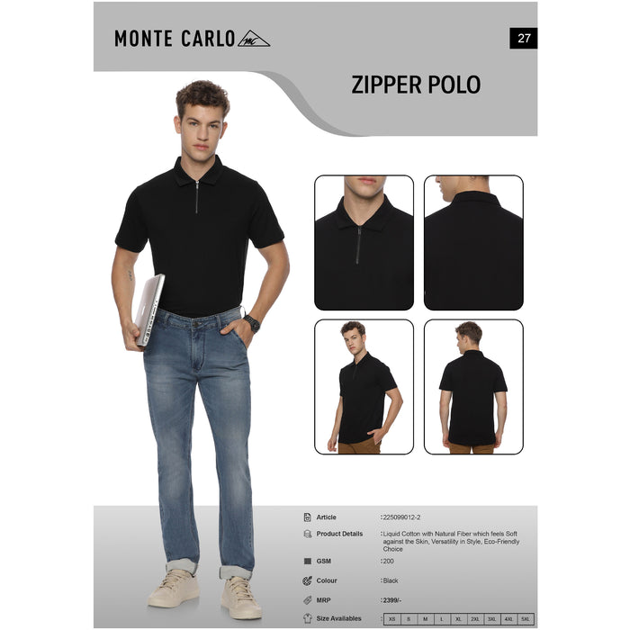 Monte Carlo - Zipper  Polo T-Shirts