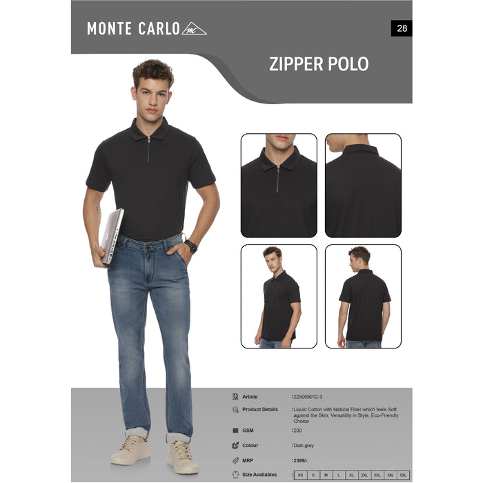 Monte Carlo - Zipper  Polo T-Shirts