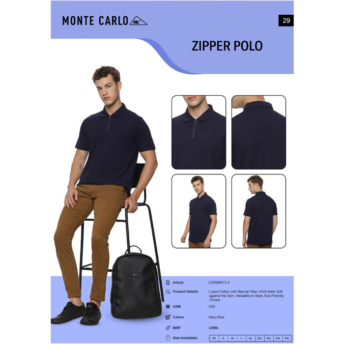 Monte Carlo - Zipper  Polo T-Shirts