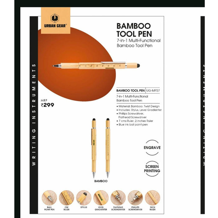 URBAN GEAR - Bamboo Tool Pen - 7-in-1 Bamboo Tool Pen -  UG-MP27