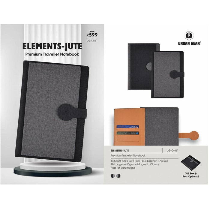 URBAN GEAR - Elements - Jute - Note Books (Hard Bound)  - UG-ON61