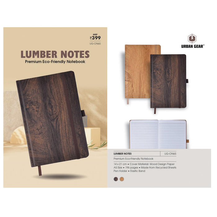 URBAN GEAR - Lumber Notes - Jute - Eco Hard Bound Notebooks  - UG-ON65