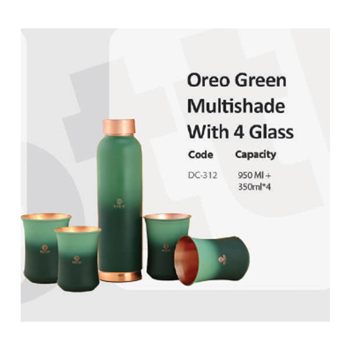 Oreo Green Multishade  Bottle With 4 Glass   DC-312