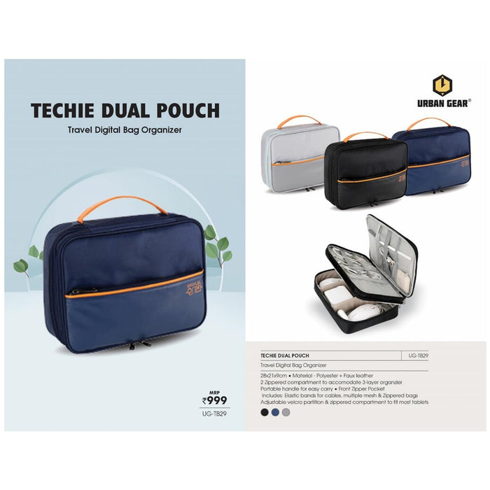 URBAN GEAR - Techie Pouch Dual  - Travel Digital Pouch - UG-TB29