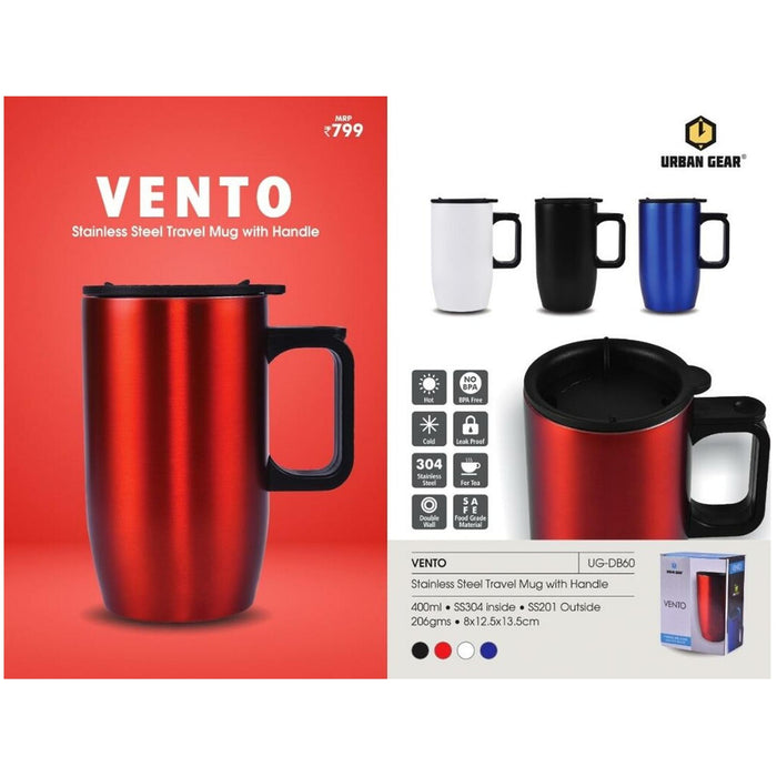 URBAN GEAR - Vento - Stainless Steel Mug with Handle (400ml) - UG-DB60