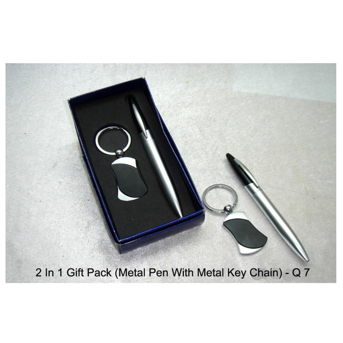 2 In 1 Gift Set (Metal Pen With Metal Key Chain) - Q07 - Mudramart Corporate Giftings