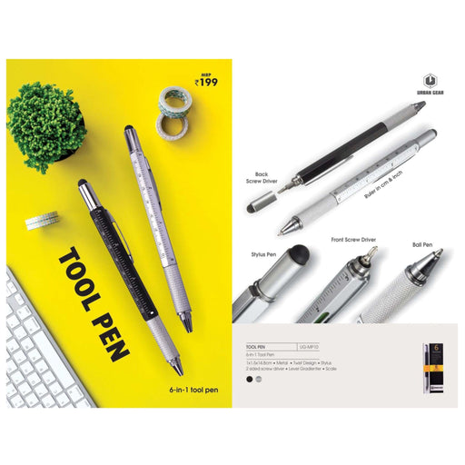6 in 1 Tool Pen - UG-MP10 - Mudramart Corporate Giftings