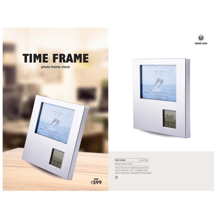 Aluminum Photo Frame Clock - UG-CT02 - Mudramart Corporate Giftings