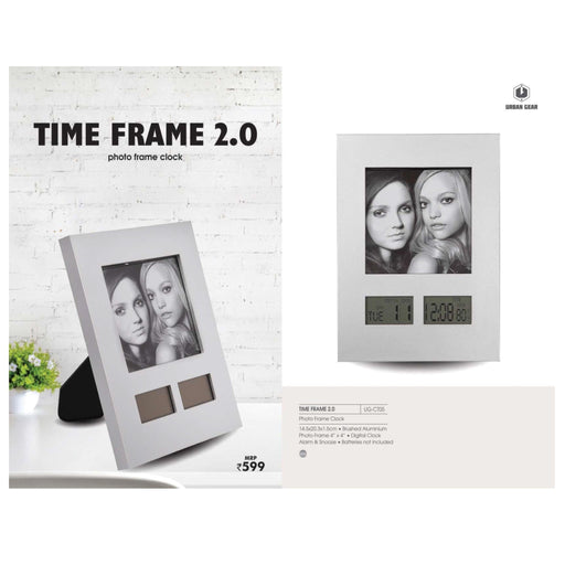 Aluminum Photo Frame Clock - UG-CT05 - Mudramart Corporate Giftings