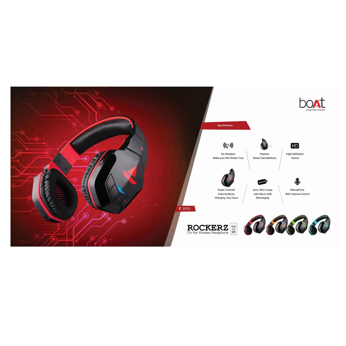 Boat headphones 2025 rockerz 518