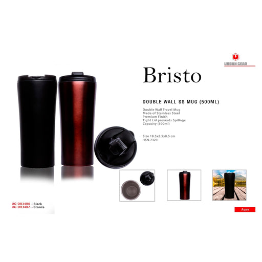 Bristo Double Wall SS Mug (500ML) - Mudramart Corporate Giftings