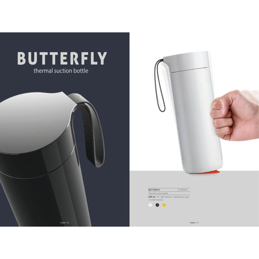 Butterfly Thermal Suction Bottle 400ml - DRIN032 - Mudramart Corporate Giftings