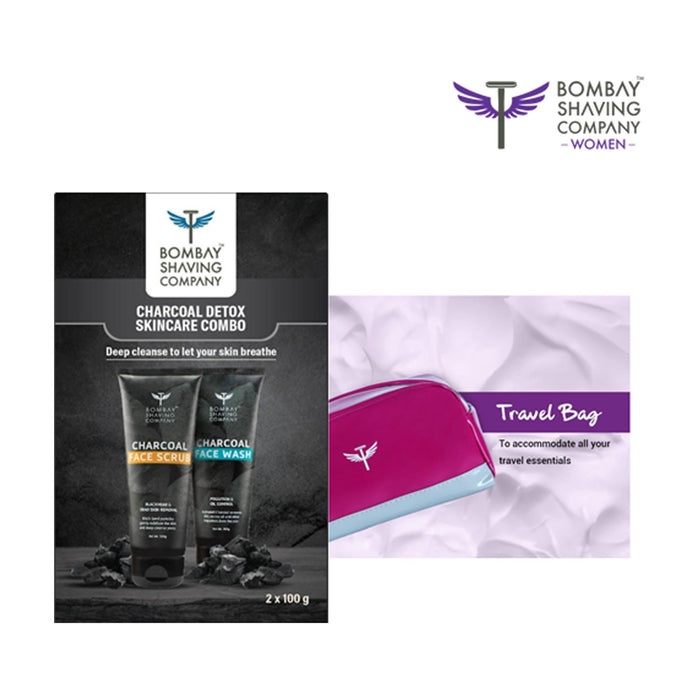 Charcoal Skincare Duo With Travel Kit - Mudramart Corporate Giftings