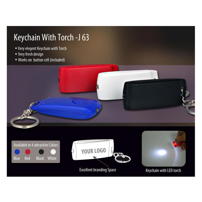Classy Keychain With LED Torch - J63 - Mudramart Corporate Giftings