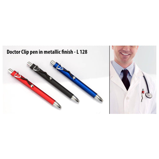 Doctor Clip Pen In Metallic Finish - L128 - Mudramart Corporate Giftings