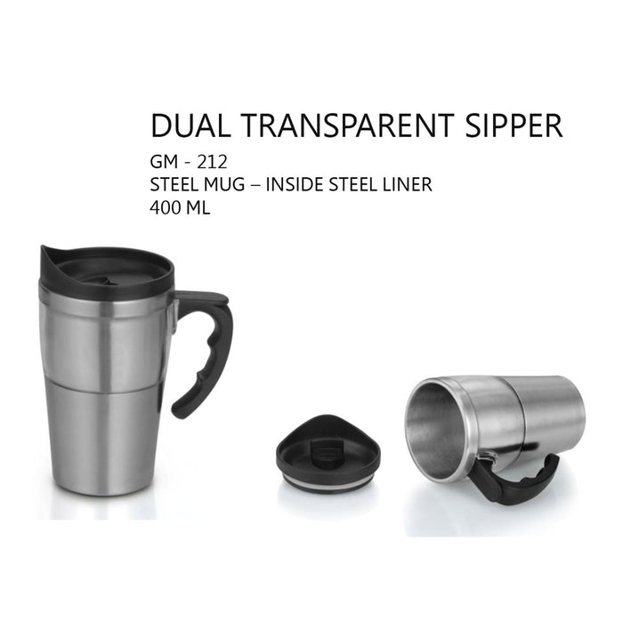 Duel Transparent Sipper - 400ml - GM-212 - Mudramart Corporate Giftings